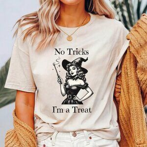 No Tricks Im a Treat, Halloween Shirt, Spooky Witch Shirt, Halloween Graphic Tee